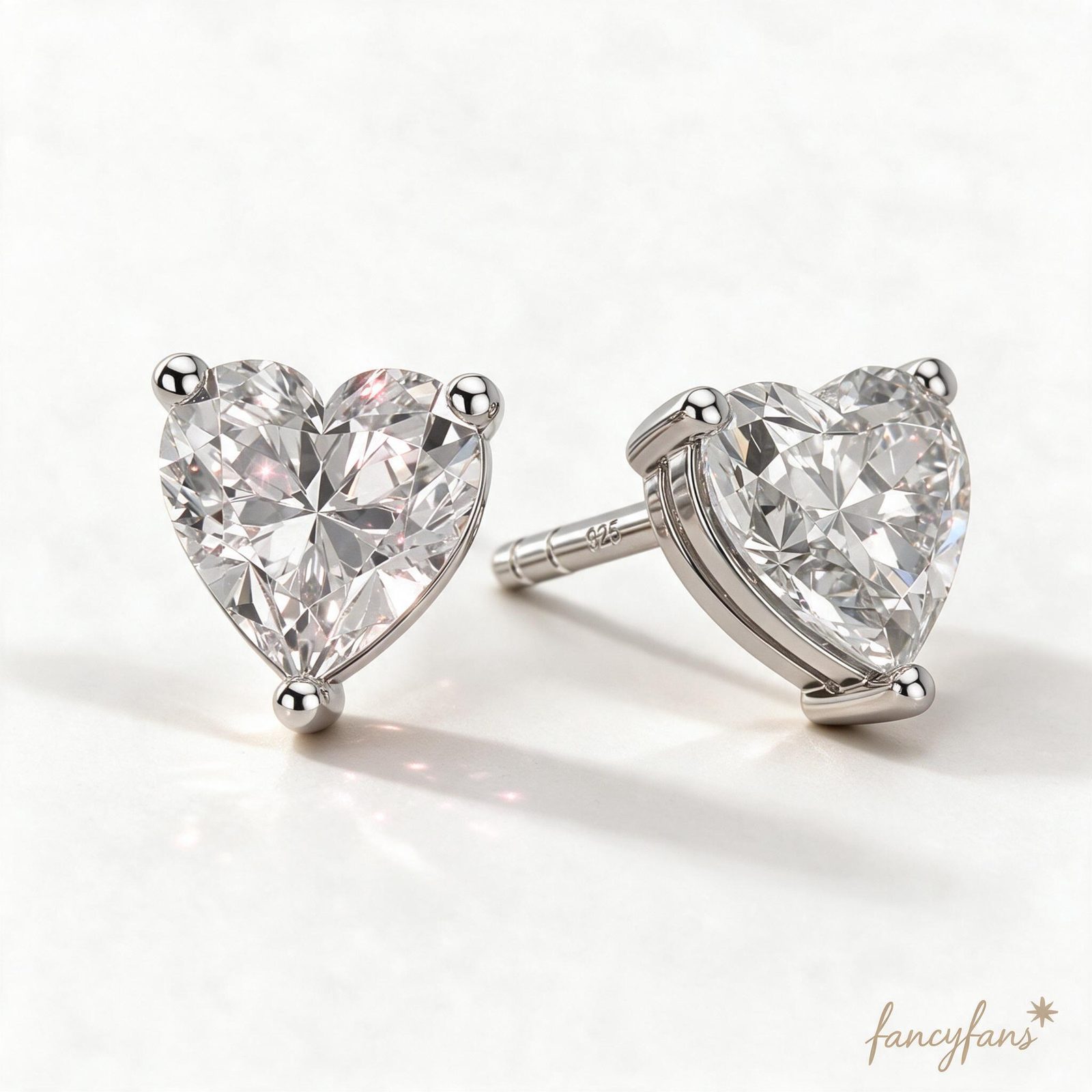 Heart Moissanite Studs